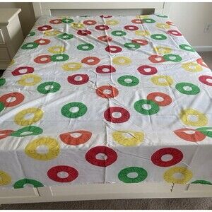 Vintage 1980s Marlborough Life Savers twin flat bed sheet Made in USA 96 x 88 in